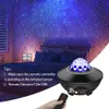 USB-sternachtlampje LED-effecten Muziek Sterrenhemel Watergolfverlichting Afstandsbediening Bluetooth Kleurrijke roterende projector SoundActivated Decor2326699