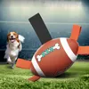 Interactive toy Pet Products Tough PU Water Floating Fectching Dogs Rugby Ball Dog Football Toys with Easy Grab Tab WLL929