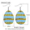 Boucles d'oreilles de Pâques en cuir boucles d'oreilles pendantes oeuf de Pâques forme de lapin coloré impression recto verso pour filles et femme RRB12020