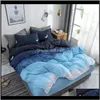 Supplies Textiles Home & Garden Drop Delivery 2021 Starry Night Sky Bedding Sets Moon And Star Pattern Gradient Color Duvet Er Set Bed Sheet