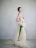 2021 Blue Ruffle Plus Storlek Gravid Ladies Maternity Sleepwear Dress One Shoulder Nattklänningar för Photoshoot Underkläder Bathrock Nightwear Baby Show