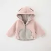 Jungen Mädchen Sherpa-Fleecejacke, dicker, warmer Winter-Cartoon-Mantel, Kinder mit Tasche, Reißverschluss, Kapuze, Oberbekleidung, Baby, Kleinkinder, Plüsch, Dinosaurier, Bär, Pinguin, Hase, Mäntel L15B6UM