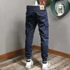 Jean Vintage japonais pour hommes, coupe ample, grande poche, pantalon Cargo en Denim décontracté, haute qualité, Streetwear Hip Hop, jogging ZLET