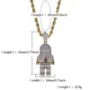 Hip Hop Smycken Zircon Astronaut Iced Out Cool Mens Hängsmycke Halsband Guldkedja för Men Mode halsband x0707