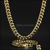 Chokers Necklaces & Pendants Jewelry Krkc&Co Wholale Custom Hip Hop Cuban Curb Link Mens Miami Stainls Steel 14K 18K Gold Plated Chain Neckl