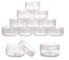 Lip Balm Containers 3G/3ML Clears Round Cosmetic Pot Jars with Black Clear White Screw Cap Lids And Small Tiny 3g Bottle