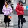 Jazzevar Winter Mode Straat Designer Merk Womens White Duck Down Jas Mooie Meisjes Bovenkleding Jas met Riem 210913