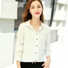 Chiffon Blouses Shirts Fashion Lady Office Work Clothing White Turn Down Collar Professional Women Tops 2433 50 210415