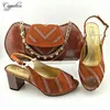 Dress Shoes Champagne African And Bags To Match Italian Design Women High Heels Pumps Summer Sandals With Clutch Handbag MM1127 7.5CM