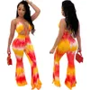 Sexy Women Jumpsuits New Tie Dye Casual Sleeveless Bodycon Rompers Women Club Wear Slim Overalls Summer Printed Jumpsuit Long Pants