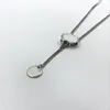 Collier élégant à Double lettre creuse pour hommes et femmes, Long pendentif unisexe, colliers de styliste pour Couple avec Stamps263H