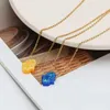 Hänge halsband kreativa mode opal fjäril kedja rostfritt stål choker syntetisk palm hand för kvinnor flicka halsband gåva320t