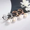 Dangle & Chandelier Circle Earrings Vintage High Imitation Baroque Pearl Brass Gold Earclip Women Jewelry Golden Punk Round