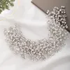 Luxus Silber Farbe Hochzeit Kopfschmuck Haarschmuck Strass Tiaras Haarbänder Frauen Schmuck Kopfschmuck Handgefertigte Brautschmuck AL9537