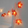 Nieuwe herfst decoratie string 10/20/30 LED Kunstmatige herfstdag bladeren esdoorn blad daling Guirlande strings licht decor Halloween Christmas D2.5