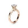 Pierścienie klastrowe 14K Rose Gold Jewelry Diamond Pierścień dla kobiet Bague Homme Clear Anillos Bijoux Femme Bizuteria270h
