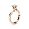 Cluster Anelli 14K Gioielli in oro rosa Anello con diamanti per le donne Bague Homme Anelli con pietre preziose Bijoux Femme Gioielli Bizuteria223i