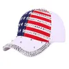 Bling Diamond Trump Casquette de baseball USA Campagne électorale Chapeau Cowboy Diamonds Caps Réglable Snapback Femmes Denim Chapeaux CCD8545