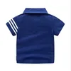 Gentleman Style Garçons T-shirts Polos Été Enfants Rayé À Manches Courtes T-shirt Coton Col Rabattu Enfants Chemise Décontractée Enfant Hauts T-shirts 2-7 Ans