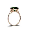 Cluster Rings 18k Rose Gold Natural Emerald Gemstone Ring For Women Green Diamond Zircon Finger Engagement Party Jewelry Gift9074805