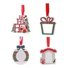 Pendant Sublimation Christmas Ornaments Metal Thermal Transfer Printing Ornament Blanks Customized Gift Diy Tree Decore A02