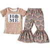 Whole Designer Clothes Kids Sets Pumpkin Print Boutique Baby Girls Clothing Short Sleeve Bell Bottom Pants Halloween Toddler K1581130