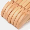 Натуральные деревянные вешалки для вешалки для одежды для сухой и влажной двойной ткани.
