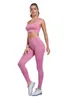 Outfit Yoga 2 PCS Zestaw Legginsy Kobiety Sportowe Rajstopy Fitness Siłownia Odzież Dres Crop Top Woman Seamless High Waist Running