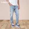 SIWMOOD Autumn Summer Environmental laser washed jeans men slim fit classical denim trousers high quality jean SJ170768 211104