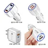 Chargeurs de voiture 20W Charge rapide QC3.0 PD Type C USB-C 3.5A 2.1A 25W Adaptateur de charge murale rapide Chargeur USB pour téléphone Xiaomi Huawei Samsung Universal