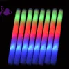 LED Foam Stick Colorful Flashing Batons Red Green Blue Light Up Sticks Festival Party Decoration Concert Prop 771 X2