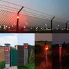 Lampe rouge d'alarme solaire à 6 LED, capteur de mouvement, lumière sonore d'avertissement, étanche pour jardin, usine, entrepôts