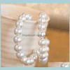 Hie Womens Pearl Hoop Earrings For Women Heart Long Circle Earring Fashion Jewelry Geometric Kolczyki Earing Drop Delivery 2021 Wivjr