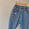 Jeans per ragazzi Velluto per bambini Abbigliamento invernale spesso Tasca frontale personalizzata Pantaloni casual per bambini caldi Abbigliamento per bambini per ragazze 210625
