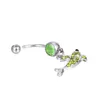 Dangle Dolphin Belly Button Rings Rostfritt stål Navel Ring med pärla Inlagda Unisex Body Piercing Smycken