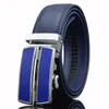 Plyesxale-cinturón negro, marrón, rojo y azul para hombre, cinturones de cuero de vaca de calidad, hebilla automática de diseñador, G33223l, 2021