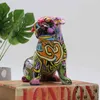 Graffiti Enkel Creative Painted Pug Living Dog Färgdekorationer Home Entrance Wine Cabinet Office Resin Crafts 211101