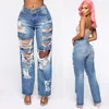 ripped non-stretch slim sexy ladies jeans women jeans