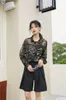 Vintage Gold Wash Chiffon Korean Blouse Long Sleeve Black Button Up Shirt Women Sheer Top Letter Print See Through 210427