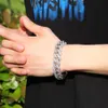 Bracciale Hip Hop da uomo Gioielli Catena ghiacciata Braccialetti con catene a maglie cubane Miami argento oro 18MM235e