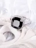 zircone Black diamond s 925 sterling silverregali per le donne gioielli di lusso 2020anello di fidanzamento