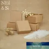 크래프트 종이 선물 패키지 상자 수제 비누 공예 웨딩 파티 호의 포장 빈티지 화이트 브라운 박스 50pcs 무료