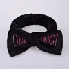 Omg pannband kvinnor bowknot hårband elastiska headwraps flickor turban söt Hairrace Bow Hairbands For Makeup Face Washing Spa Yoga Dusch 12 färger