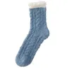 Coral fleece knit socks Candy Color Floor Sleep Fuzzy stocking Lady Winter Warm Fluffy Thick Towel Sock Women Girls casual Stockings