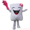 Performance Teeth and Pink Toothbrushes Mascot Costume Halloween Fancy Party Dress Cartoon Character Suit Carnival Unisex Adults Outfit