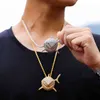 D&Z Hip Hop Shark Shape Pendants In Gold Soild Back Pendant Iced Out Cubic Zircon Stones Men Hip Hop Rock Jewelry X0509