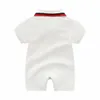 2021 Del Bambino Delle Ragazze Dei Ragazzi di Marca TB Pagliaccetti Del Bambino di Estate Manica Corta Tute Infantili Turn-Down Collare Onesies Abbigliamento per Bambini