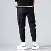 Luxo-hip hop homens pantalones hombre high street kpop calças de carga casuais com muitos bolsos corredores modis streetwear calças harajuku