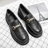 Black Formal Shoes for Men Mens Loafers Moccasins Male Real Piergitar Skin