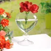 Glass Flower pots planter heart glass vase standing home decoration flower vase desktop decorative vase wedding party decor 210623